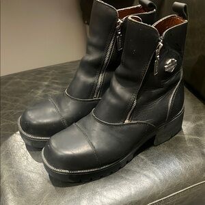 Harley Davidson Black Leather Boots